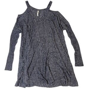 Sage Blue Knit Cold Shoulder Sweater Dress Women's Small